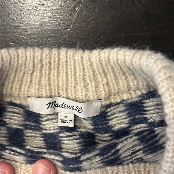 Madewell Blue and Cream Knit Sweater - Picture 2 of 2